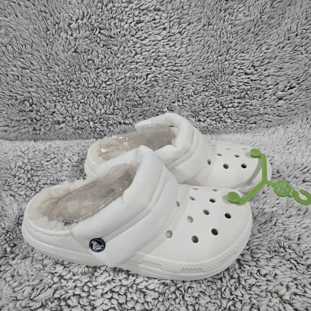 CROCS Classic Lined Neo Puff Clogs in White